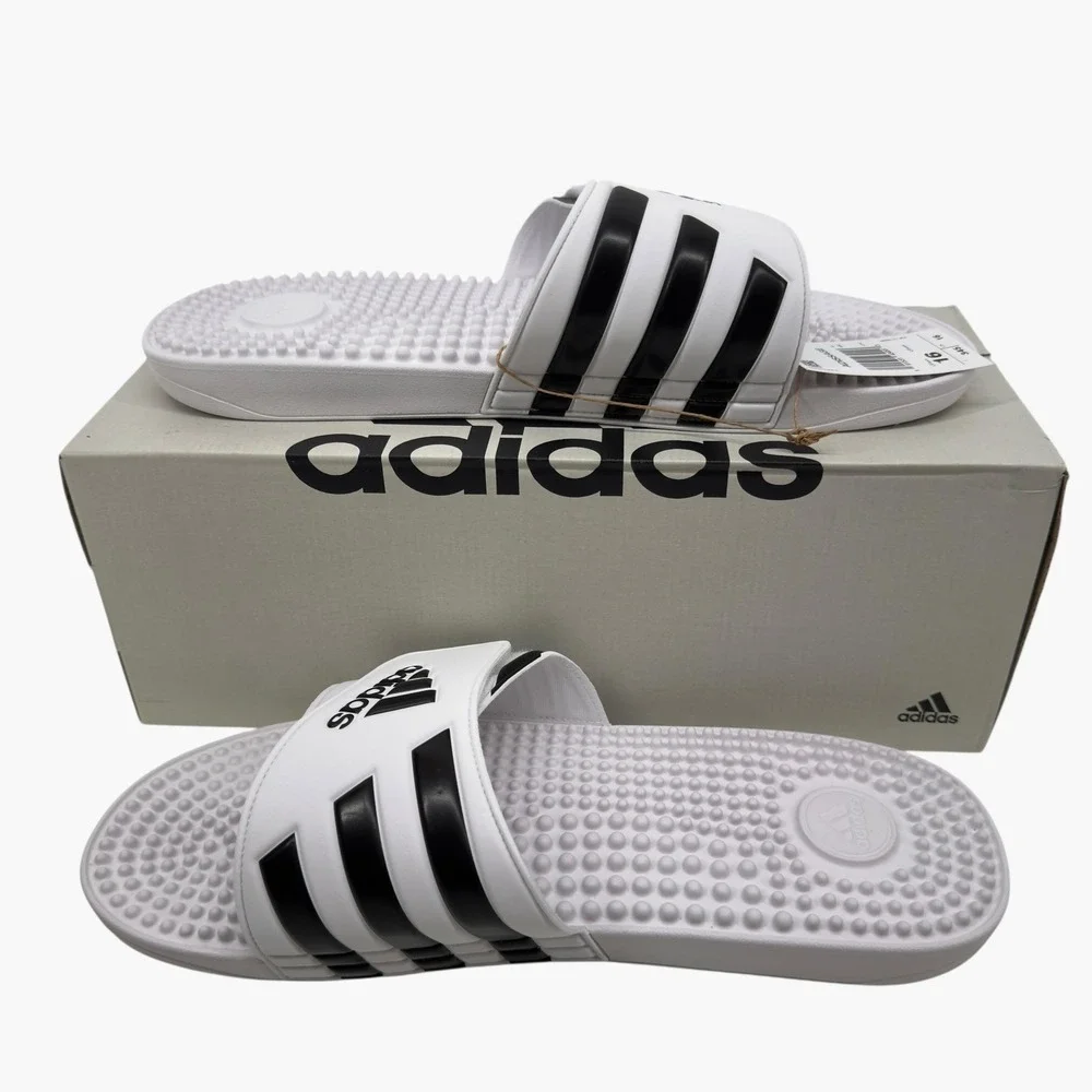 Adidas White Adissage Flip Flop‎ Slides Sandals Mens Size 16